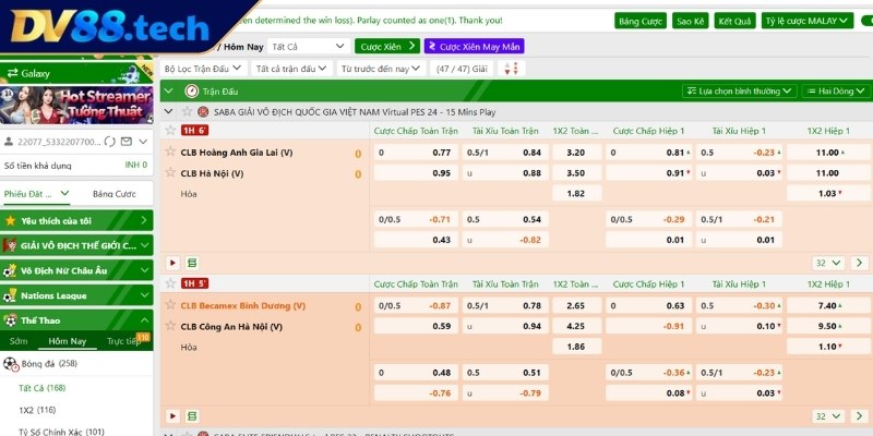 A-Sport DV88 - Khám Phá Trò Chơi Thể Thao Đa Dạng 1 Khám phá sảnh A-Sport DV88