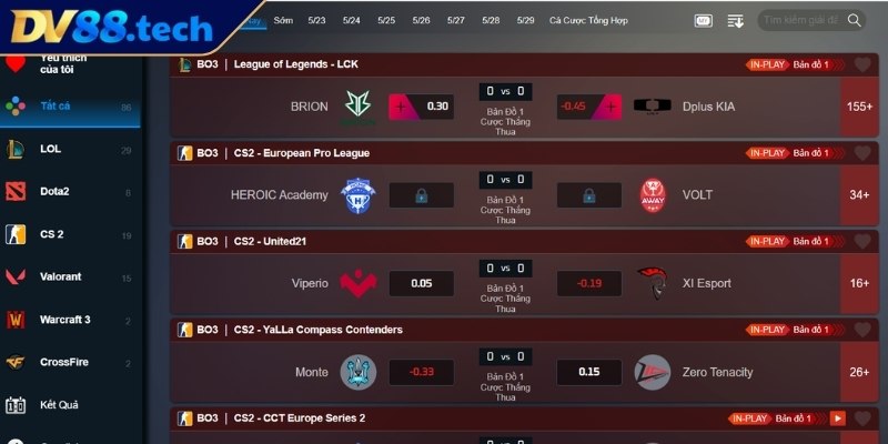 Thể Thao Ảo DV88 - Trải Nghiệm Cá Cược Nhanh, Tiện Ích 1 Khám phá sảnh thể thao ảo DV88